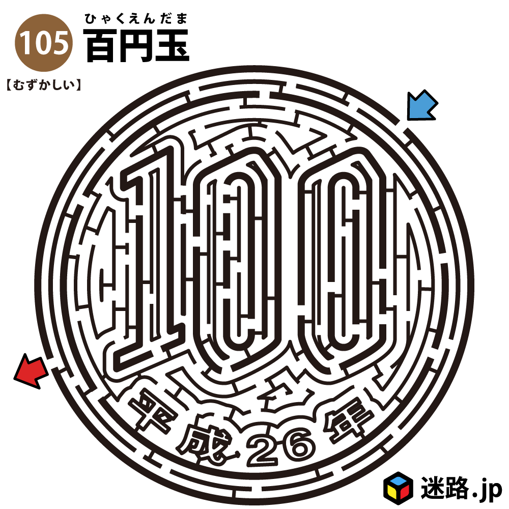 百円玉の難しい迷路